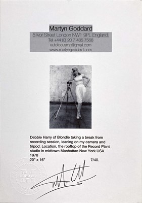 Lot 144 - MARTYN GODDARD - DEBBIE HARRY/BLONDIE, 1978.