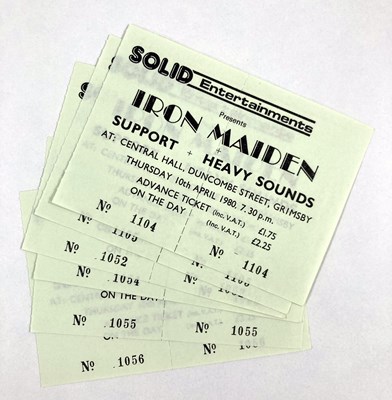 Lot 136 - IRON MAIDEN UNUSED 1980 TICKETS.