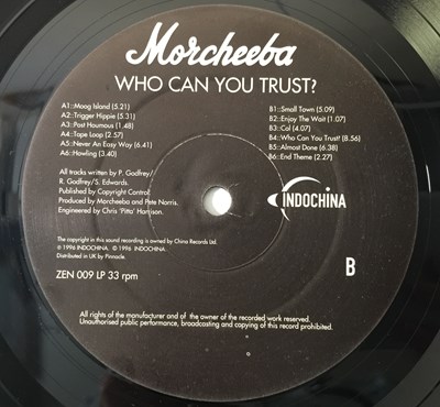 Lot 878 - MORCHEEBA - WHO CAN YOU TRUST? LP (UK OG - INDOCHINA ZEN009LP)