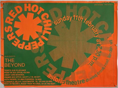 Lot 196 - RED HOT CHILI PEPPERS - ORIGINAL LONDON ASTORIA POSTER.
