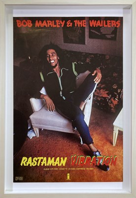 Lot 498 - BOB MARLEY - RASTAMAN VIBRATION ISLAND RECORDS POSTER.