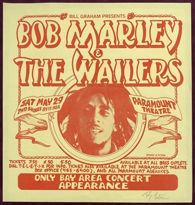 Lot 500 - BOB MARLEY - RANDY TUTEN SIGNED ORIGINAL POSTER.