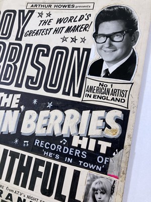 Lot 198 - ROY ORBISON, MARIANNE FAITHFULL - 1965 CONCERT POSTER AND DESIGN BOARD.