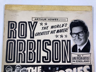 Lot 198 - ROY ORBISON, MARIANNE FAITHFULL - 1965 CONCERT POSTER AND DESIGN BOARD.