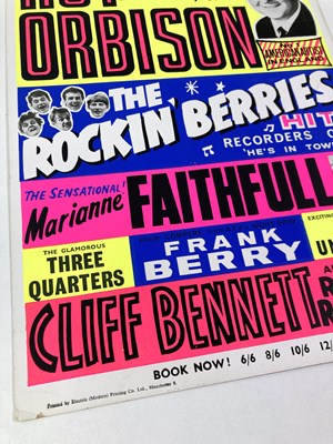 Lot 198 - ROY ORBISON, MARIANNE FAITHFULL - 1965 CONCERT POSTER AND DESIGN BOARD.