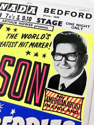 Lot 198 - ROY ORBISON, MARIANNE FAITHFULL - 1965 CONCERT POSTER AND DESIGN BOARD.