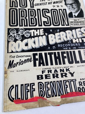 Lot 198 - ROY ORBISON, MARIANNE FAITHFULL - 1965 CONCERT POSTER AND DESIGN BOARD.