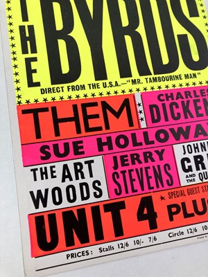 Lot 200 - THE BYRDS  / ART WOODS / THEM ORIGINAL 1965 CONCERT POSTER.