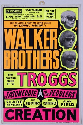 Lot 201 - WALKER BROTHERS / TROGGS / CREATION - ORIGINAL 1965 CONCERT POSTER.