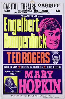 Lot 174 - MARY HOPKIN / ENGELBERT HUMPERDINCK ORIGINAL 1969 POSTER.