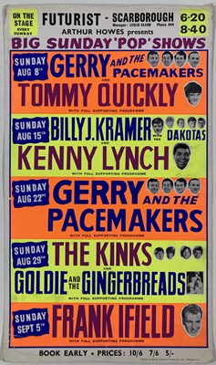 Lot 206 - THE KINKS / GERRY AND THE PACEMAKERS AND MORE - 1965 BILLING POSTER.