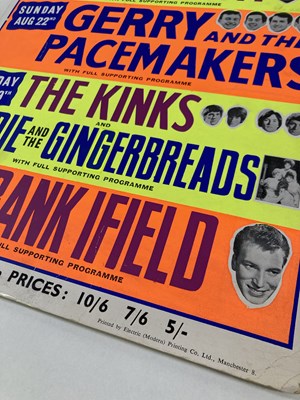 Lot 206 - THE KINKS / GERRY AND THE PACEMAKERS AND MORE - 1965 BILLING POSTER.