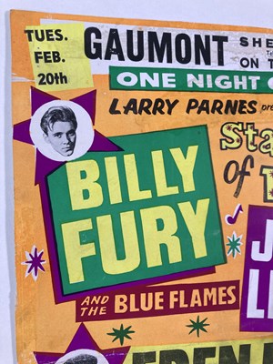 Lot 209 - BILLY FURY / EDEN KANE / JOE BROWN  - PROOF POSTER FROM 1962.