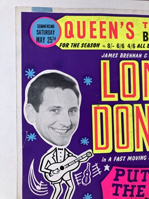 Lot 210 - LONNIE DONEGAN / DES O'CONNOR - AN ORIGINAL 1963 POSTER.