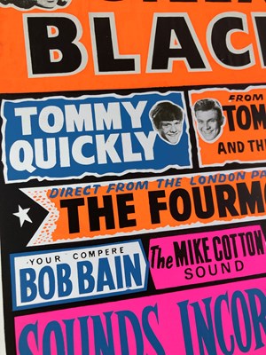 Lot 212 - CILLA BLACK / FOURMOST / TOMMY ROE - 1965 CONCERT POSTER PROOF PRINT.