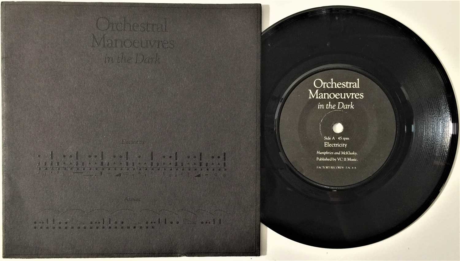 Lot 756 - ORCHESTRAL MANOUEVERS IN THE DARK - ELECTRICITY 7" (ORIGINAL UK 'BRAILLE' SLEEVE COPY - FACTORY FAC 6)