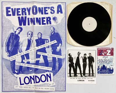 Lot 441 - PUNK MEMORABILIA - LONDON - ORIGINAL PRESS KIT, WHITE LABEL AND POSTER.