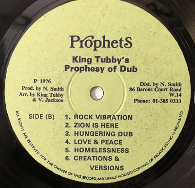 Lot 196 - YABBY YOU - KING TUBBY'S PROPHESY OF DUB LP (ORIGINAL UK PRESSING - PROPHETS RECORDS)