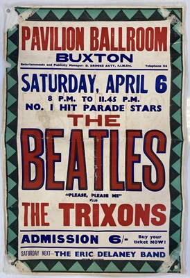 Lot 242 - THE BEATLES - A RARE ORIGINAL POSTER FOR BUXTON PAVILLION, APRIL 1963.