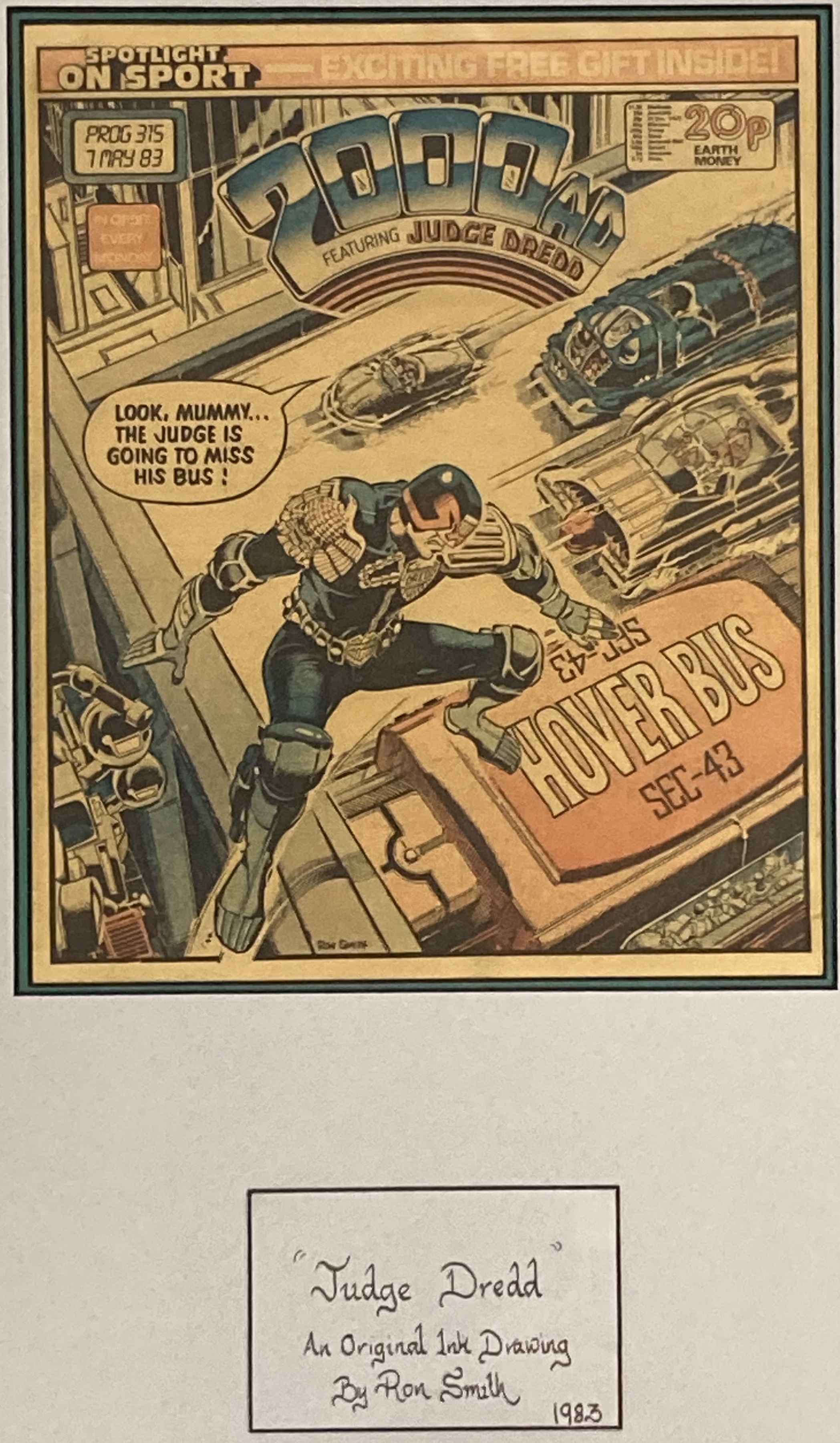Lot 9 - 1983 JUDGE DREDD RON SMITH ORIGINAL ART