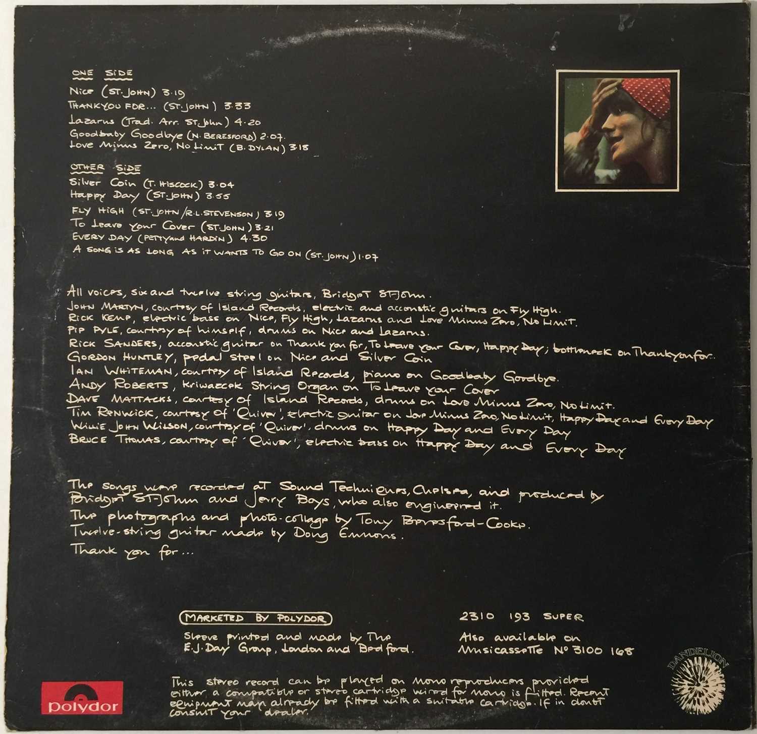 Lot 642 - BRIDGET ST. JOHN - THANK YOU FOR... LP