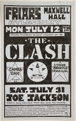 Lot 109 - THE CLASH - FRIARS AYLESBURY HANDBILL.