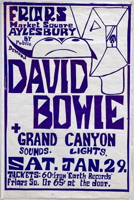 Lot 120 - DAVID BOWIE - A RARE CONCERT POSTER FOR THE FRIARS, AYLESBURY.
