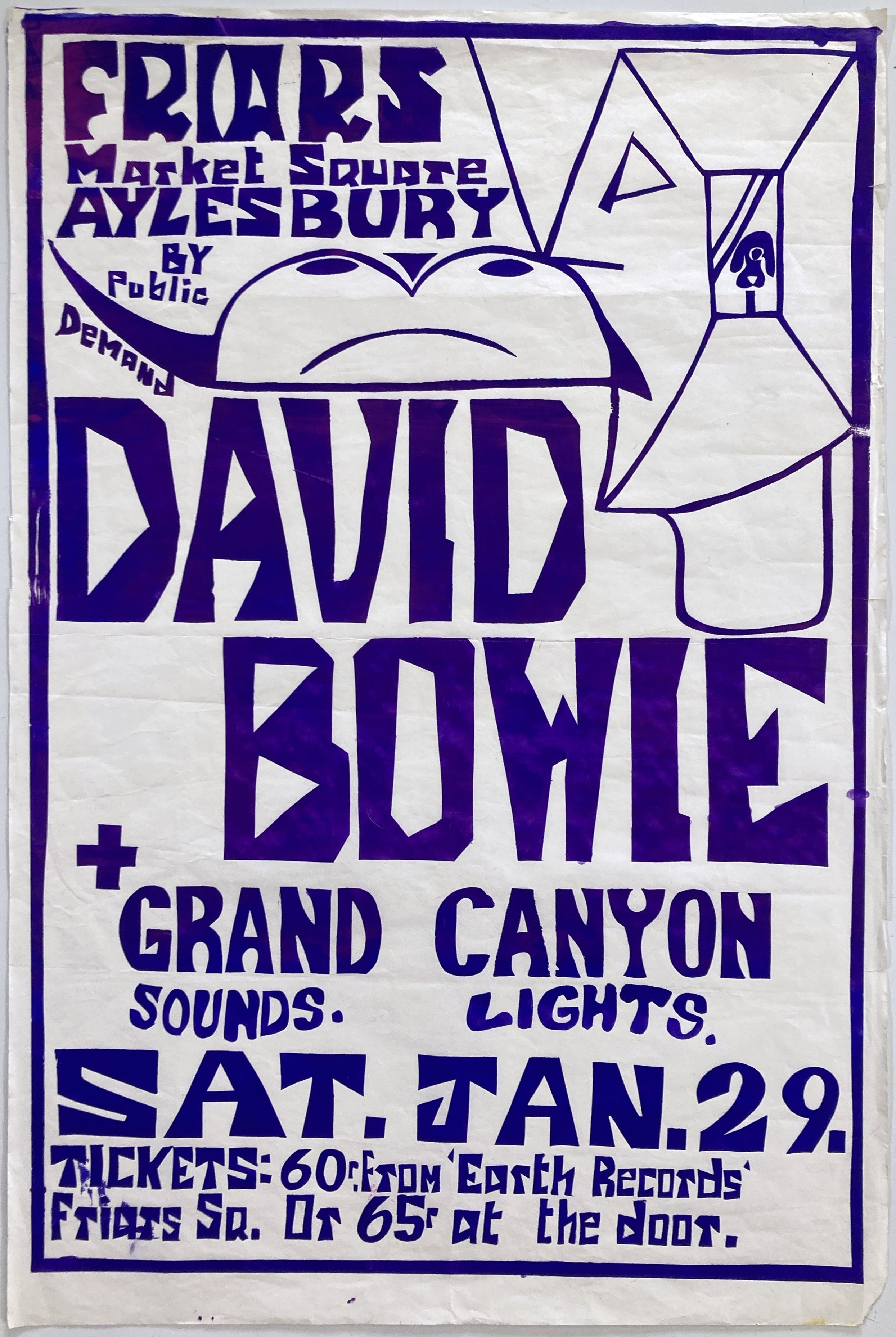 Lot 120 - DAVID BOWIE - A RARE CONCERT POSTER FOR THE