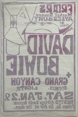 Lot 120 - DAVID BOWIE - A RARE CONCERT POSTER FOR THE FRIARS, AYLESBURY.