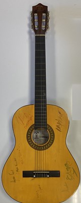 Lot 251 - DEATH ROW ACOUSTIC GUITAR SIGNED BY TUPAC AND OUTLAWS