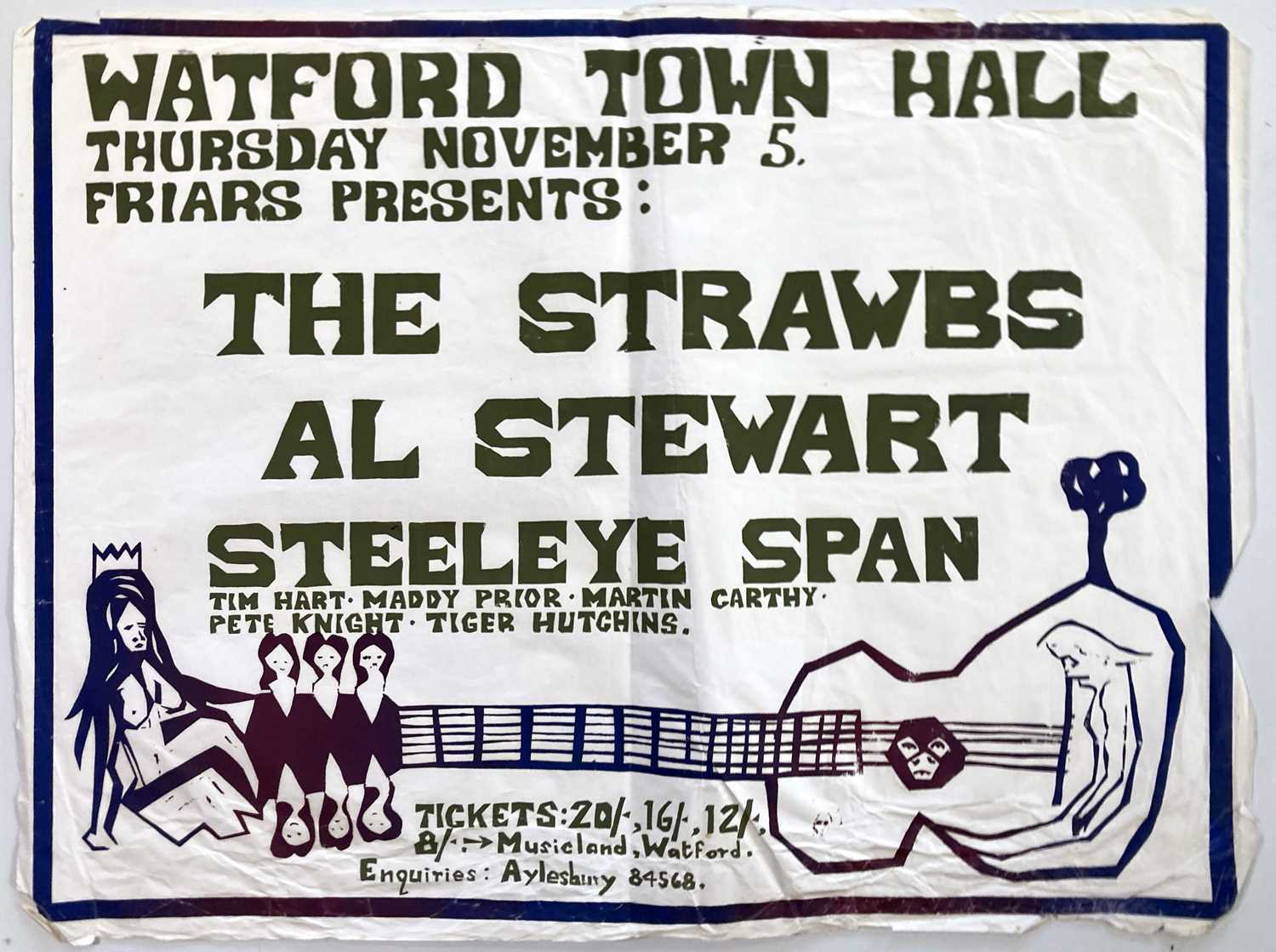 Lot 226 - STRAWBS / AL STEWART / STEELEYE SPAN CONCERT POSTER.