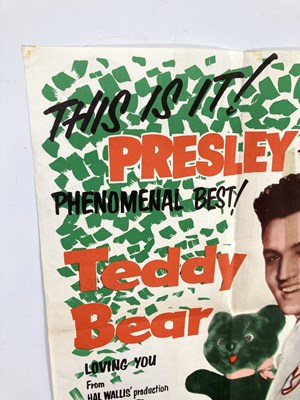 Lot 360 - ELVIS ORIGINAL TEDDY BEAR PROMOTIONAL POSTER.