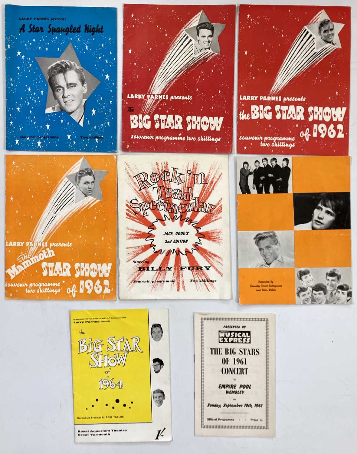 Lot 342 - BILL FURY CONCERT PROGRAMMES.