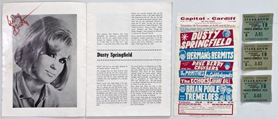 Lot 345 - DUSTY SPRINGFIELD - TICKETS / HANDBILL / PROGRAMMES.