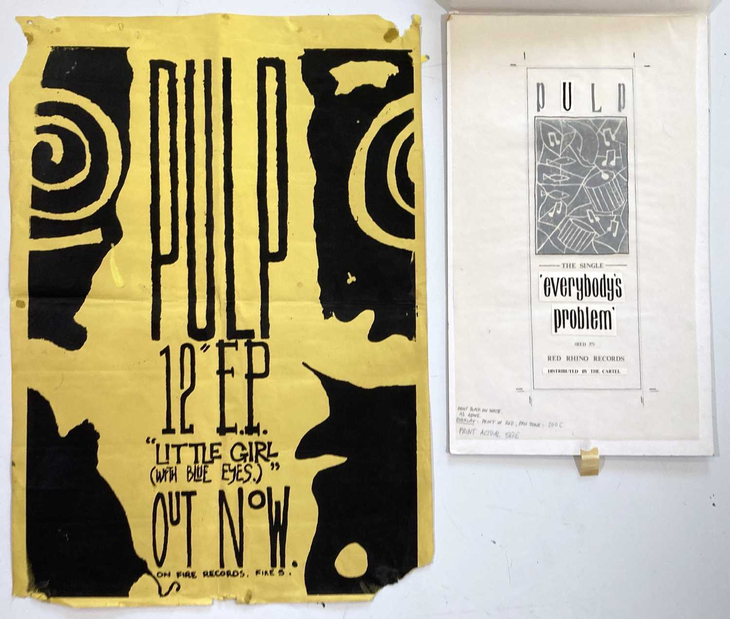 Lot 237 - PULP - EARLY PROMOTIONAL POSTER AND PROOF