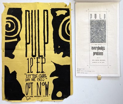 Lot 237 - PULP - EARLY PROMOTIONAL POSTER AND PROOF ARTWORK DESIGNS.