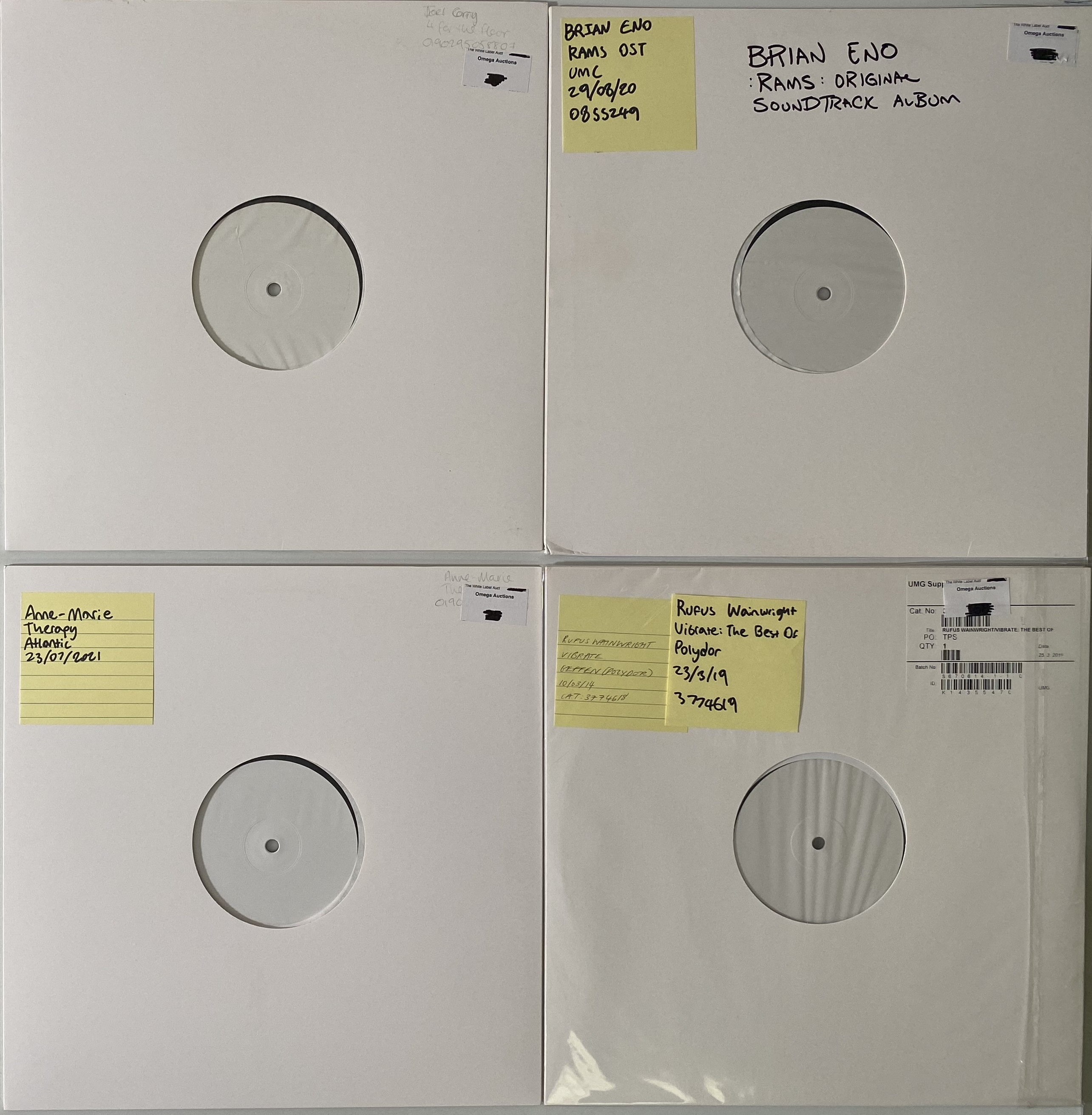 Lot 970 CONTEMPORARY WHITE LABEL TEST PRESSING LPs