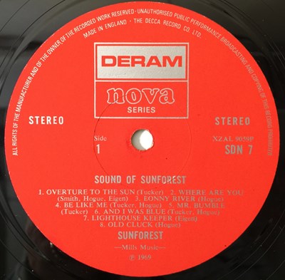 Lot 634 - SUNFOREST - SOUND OF SUNFOREST LP (ORIGINAL UK STEREO COPY - DERAM NOVA SERIES SDN 7)