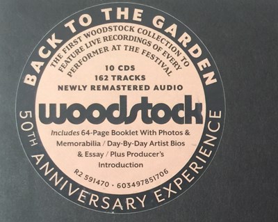 Lot 1137 - WOODSTOCK - BACK TO THE GARDEN: THE DEFINITIVE 50th ANNIVERSARY ARCHIVE - PROMO EDITION BOX SET