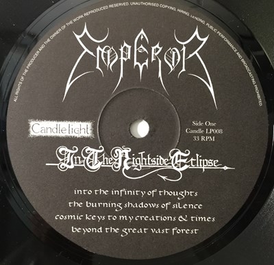 Lot 624 - EMPEROR - IN THE NIGHTSIDE ECLIPSE LP (BLACK METAL - Candle 008LP)