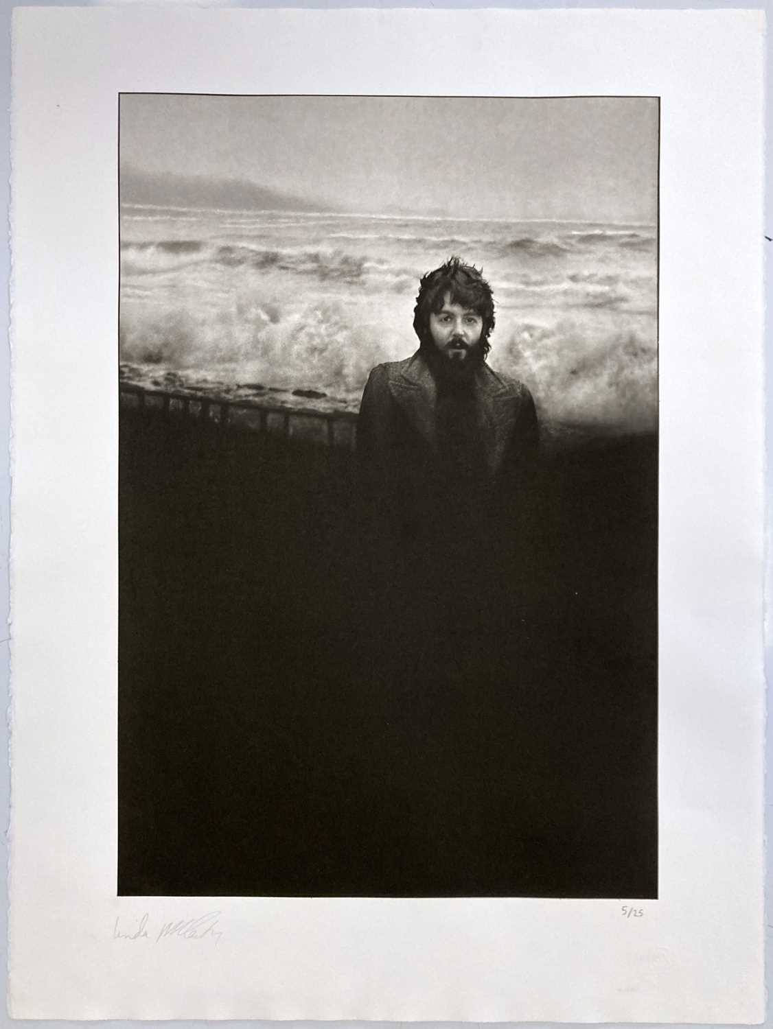 Lot 218 - LINDA MCCARTNEY - LIMITED EDITION PRINT WITH CERTIFICATE SIGNED BY PAUL MCCARTNEY, WILDMAN, SOUTH COAST OF ENGLAND, 1969.