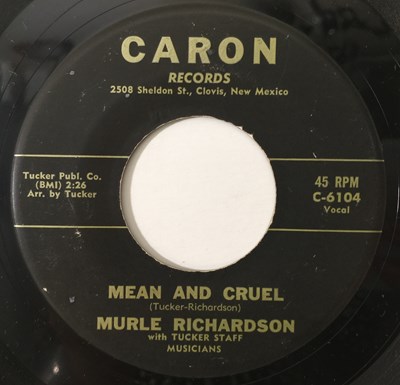 Lot 14 - MURLE RICHARDSON - MEAN AND CRUEL C/W CARE FOR ME 7" (CARON RECORDS - C 6104)