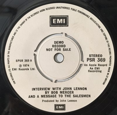 Lot 9 - JOHN LENNON - INTERVIEW WITH JOHN LENNON BY BOB MERCER 7" (PSR 369 - ORIGINAL UK DEMO)