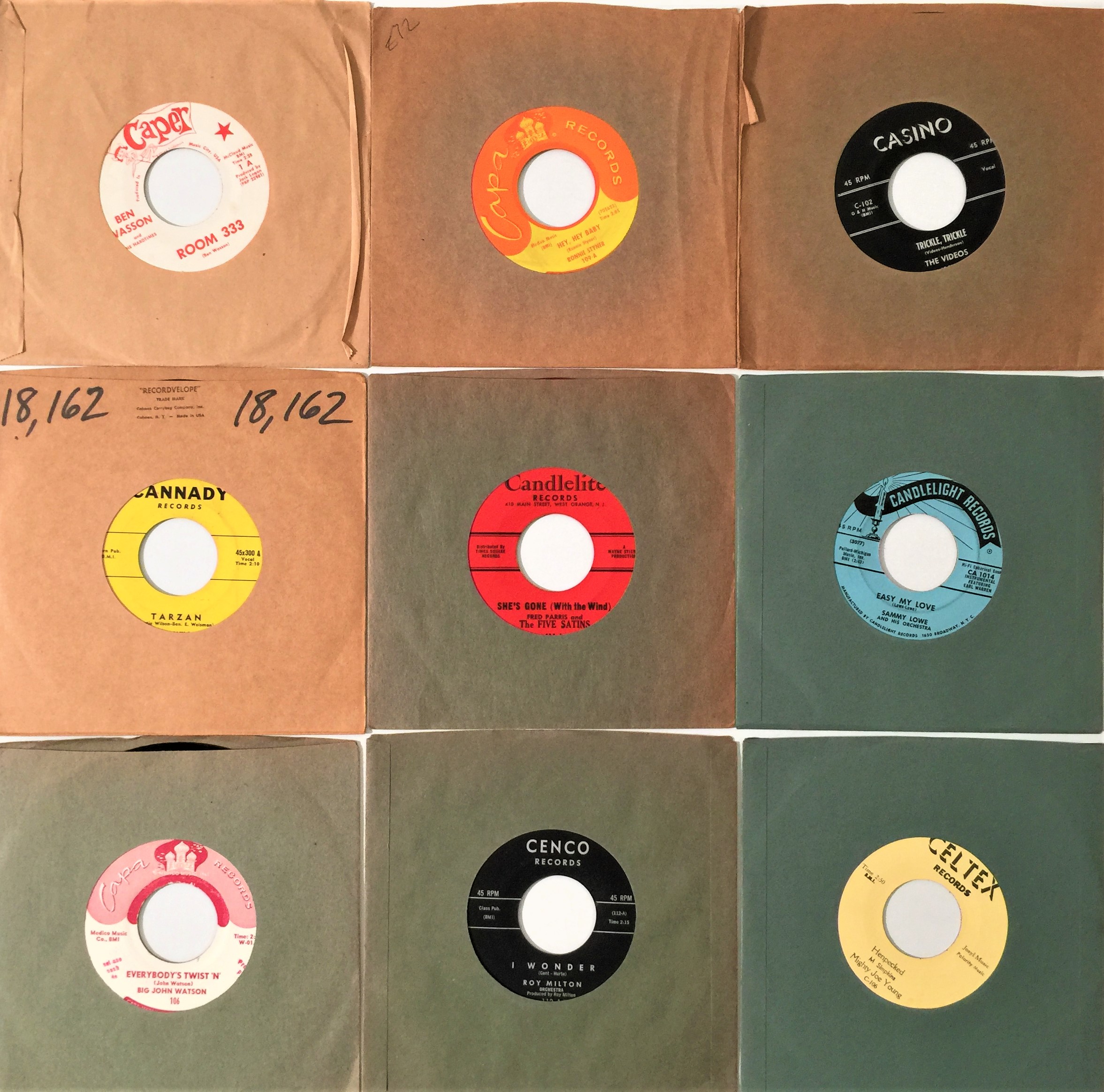 7 Inch Hand Lettered C Lot 25 - LABELS LETTERED C - US 7