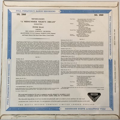 Lot 603 - PETER MAAG/LSO - MENDELSSOHN - A MIDSUMMER NIGHT'S DREAM LP (ORIGINAL DECCA UK STEREO EDITION - SXL 2060)