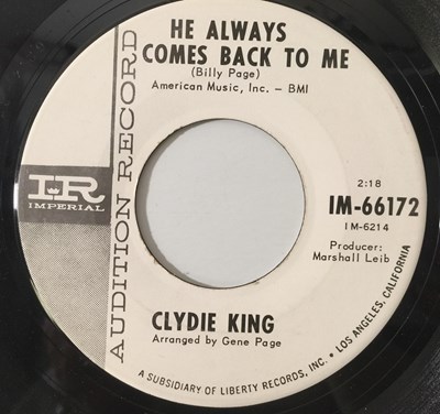 Lot 93 - CLYDIE KING - HE ALWAYS COME BACK TO ME / SOFT & GENTLE WAYS (IMPERIAL - 66172)