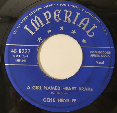 Lot 100 - GENE HENSLEE - THE GIRL NAMED HEART BRAKE 7" (IMPERIAL - 45-8227)