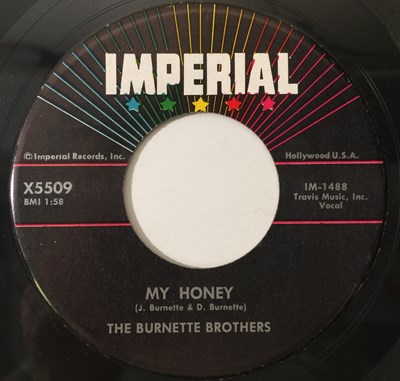 Lot 102 - THE BURNETTE BROTHERS - WARM LOVE / MY HONEY 7" (IMPERIAL - X5509)