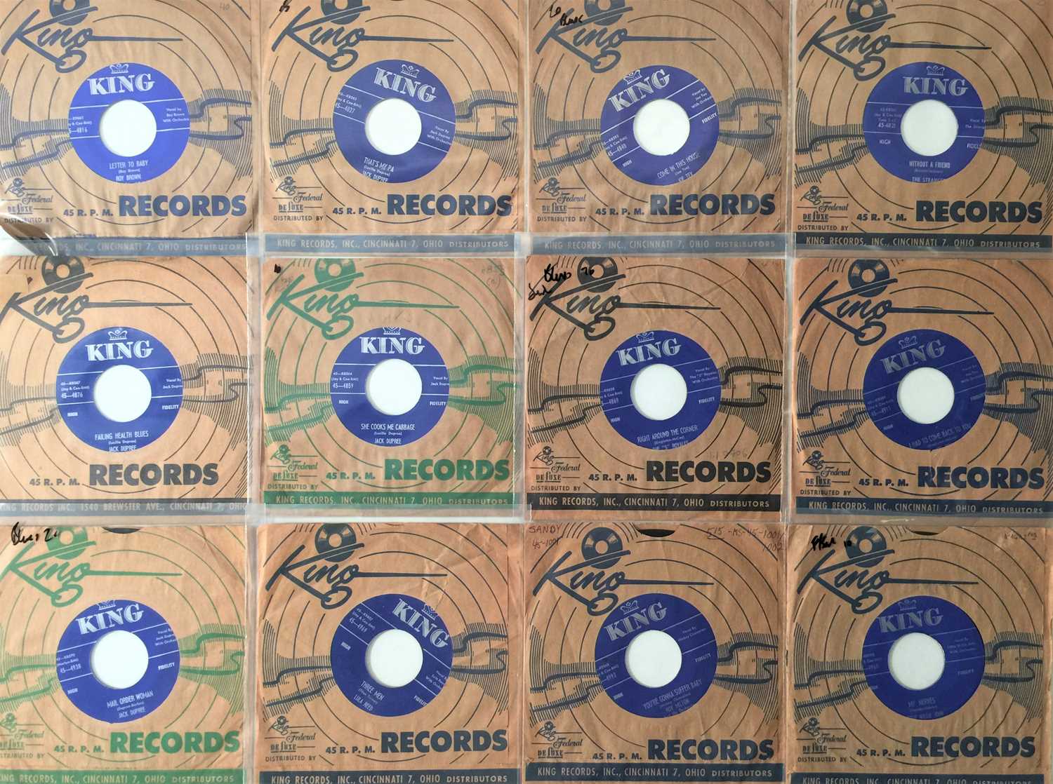 Lot 200 - KING RECORDS - BLUES / RnB / SOUL 7" PACK