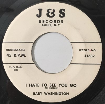 Lot 148 - BABY WASHINGTON - I HATE TO SEE YOU GO/ KNOCK YOURSELF OUT 7" (R&B - J&S RECORDS - J1632)